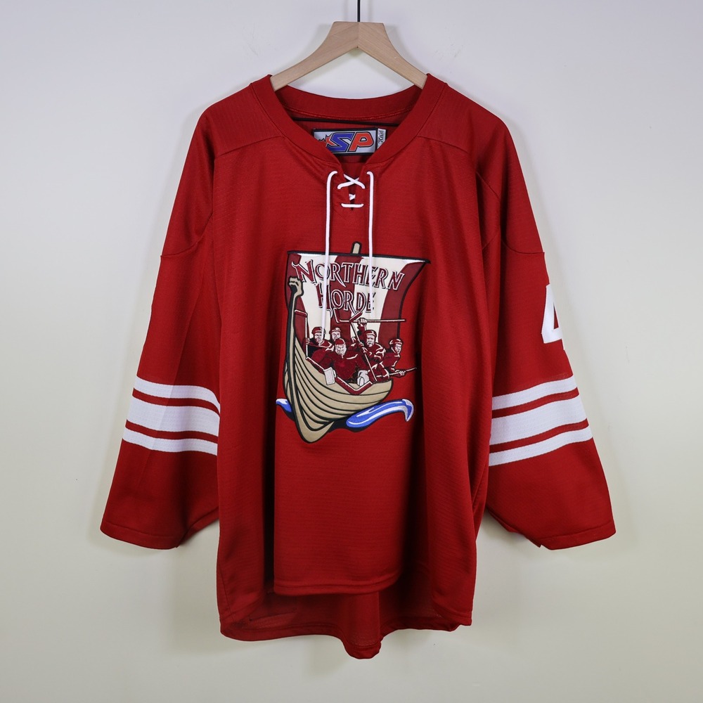 Northern Horde AHA Minnesota Hockey League‎ Jersey L Stockdale 45 Red Lace Up